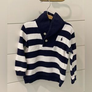 Ralph Lauren Boys Striped Navy White Pullover